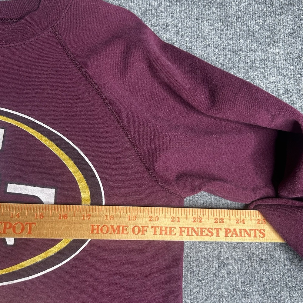 Vintage San Francisco 49ers Crewneck Sweatshirt Size Large Burgundy - Picture 5 of 6